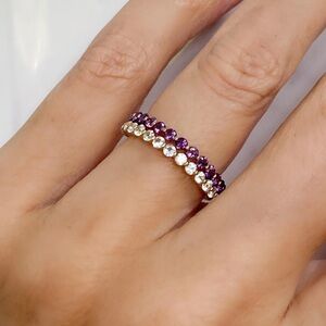 Multi Color Eternity stackable bands. Purple, Pink and clear bundle all 3!